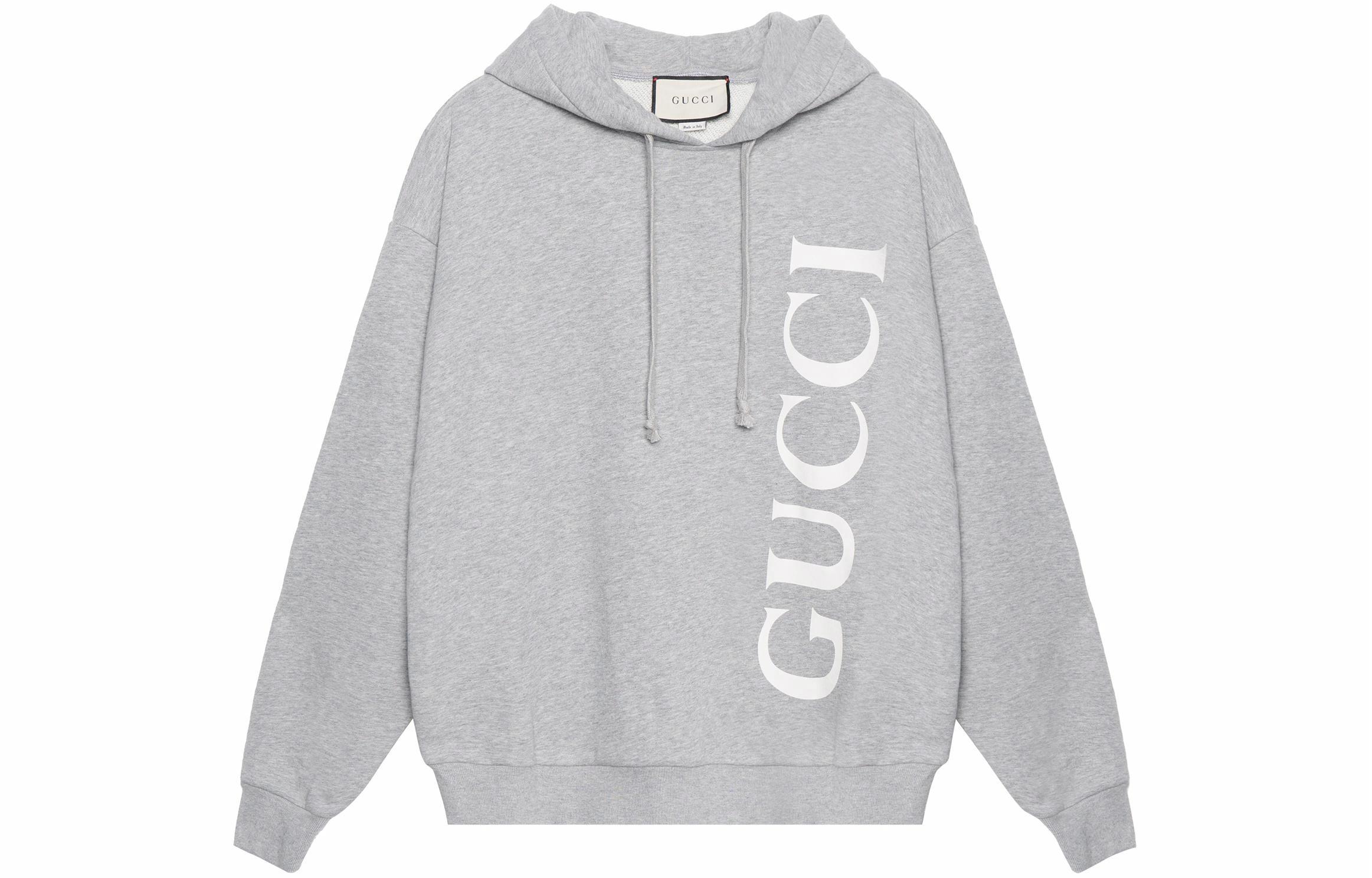 Мужское худи Gucci Logo (серый) — фото 1