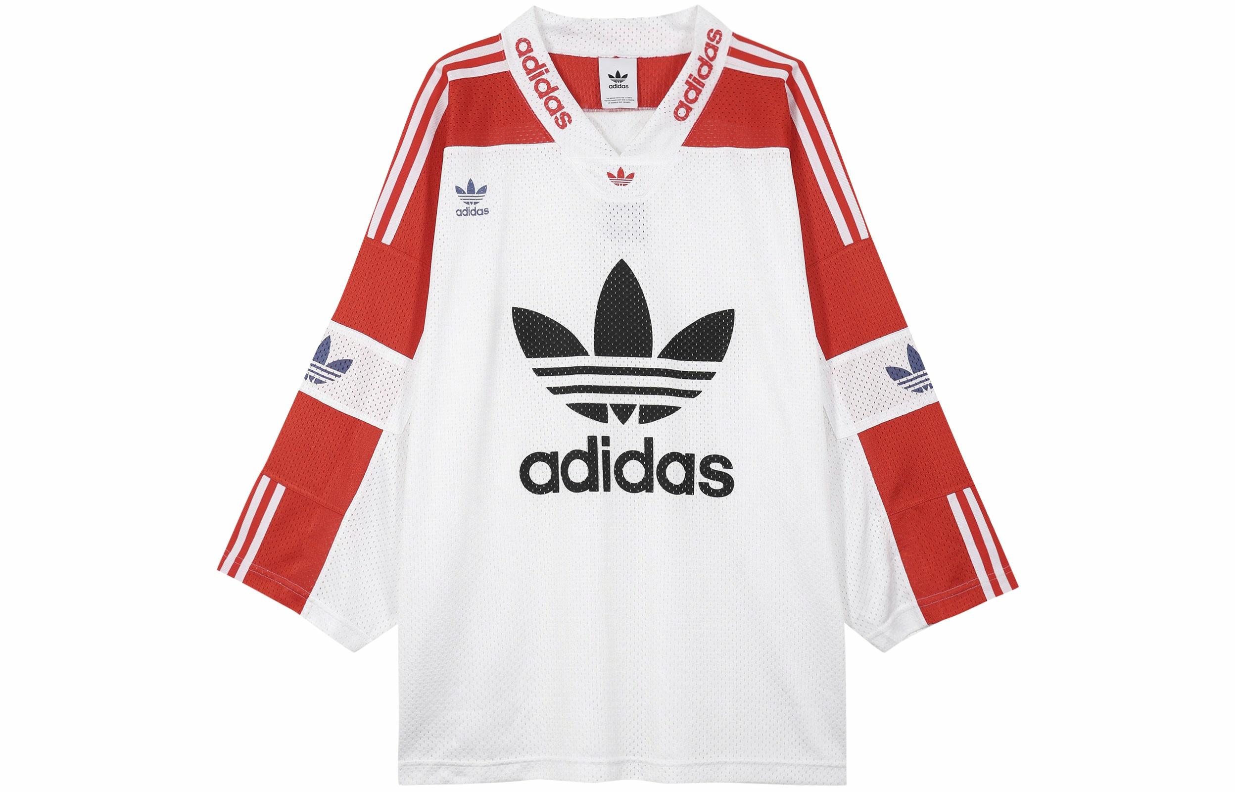 Мужская футболка adidas originals Blueliner (бело-красная) — фото 1