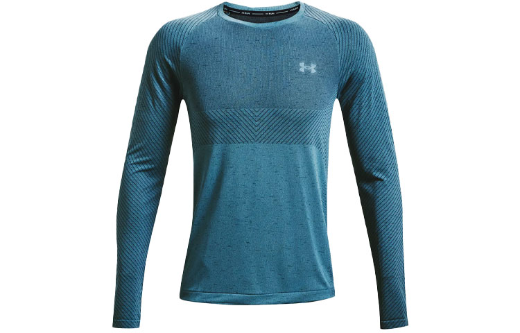 Under Armour Crew Neck Fitted Straight Fit Long Sleeved T Shirt Men's Blue