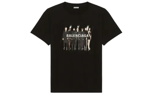 Balenciaga T Shirt Regular Fit Unisex Black