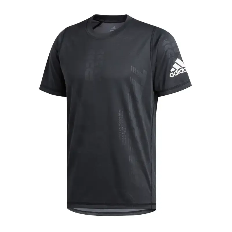 Adidas T-Shirts Men's Black Crew Neck Moderate Straight Fit
