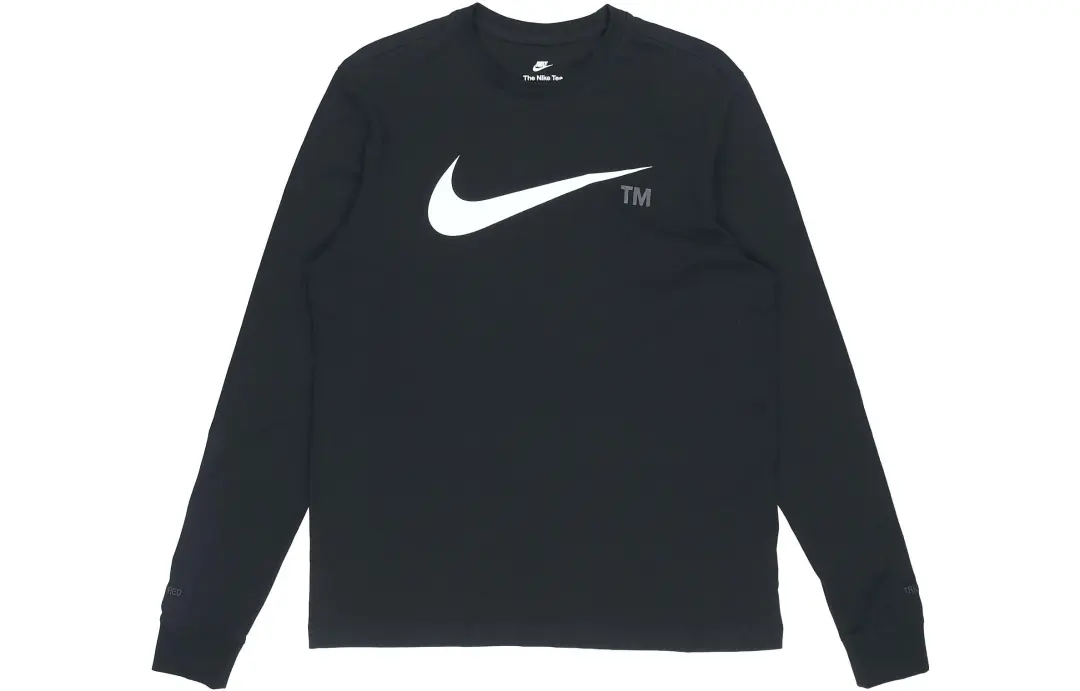 Nike T Shirts Men's Black Crew Neck Moderate Straight Fit