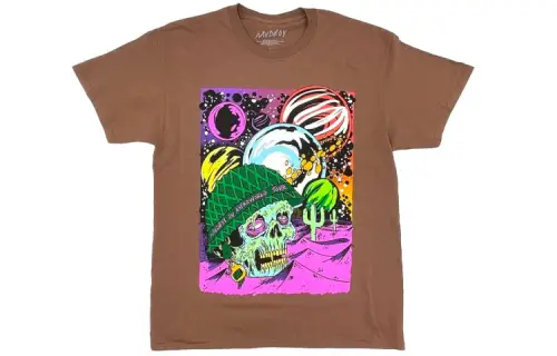Travis Scott T Shirts Unisex Brown Crew Neck Moderate Heavyweight