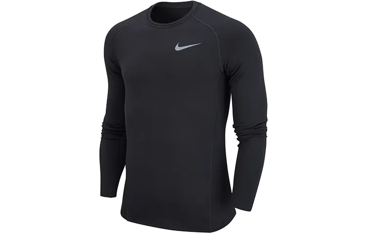Nike T-Shirts Men's Black Crew Neck Moderate Straight Fit
