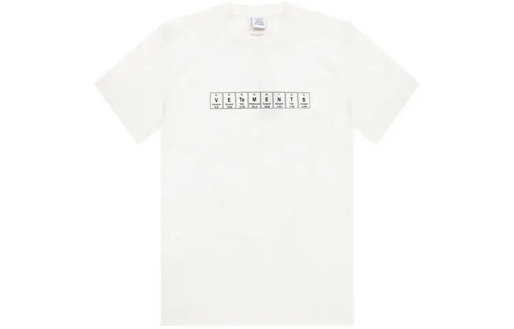 Vetements T Shirts Men's White Crew Neck Moderate Straight Fit