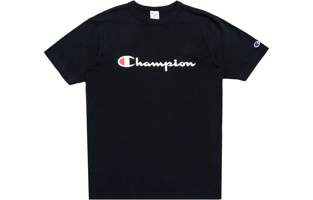 Champion Logo Short-Sleeved T-Shirt Unisex Black