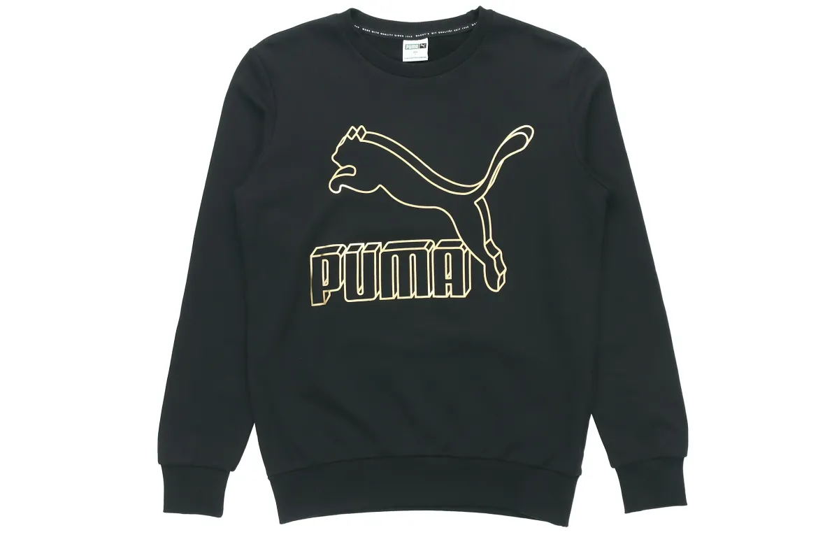 PUMA CLASSICS Sweatshirts Men's Black Crew Neck Moderate Regular