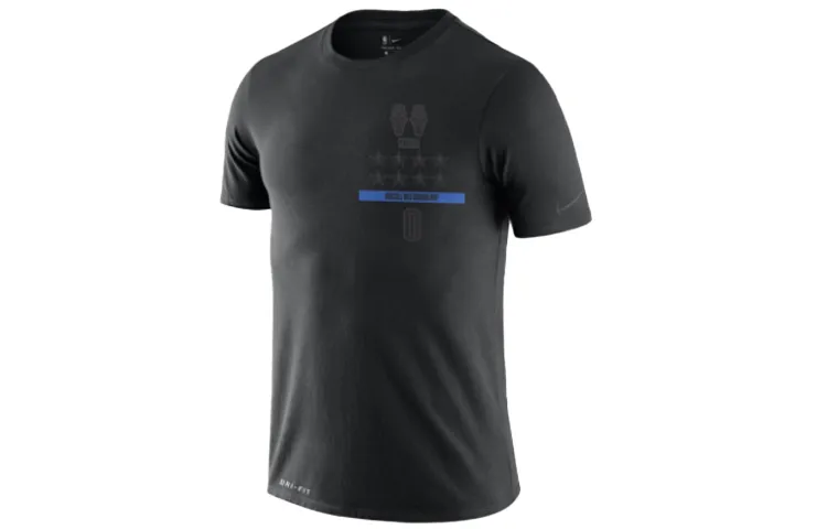 Nike T-Shirts Men's Black Crew Neck Moderate Straight Fit