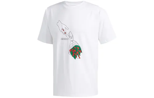 Adidas Originals T Shirts Men's White Crew Neck Moderate