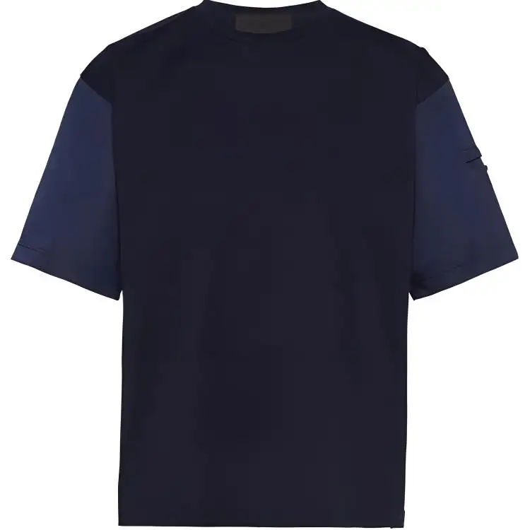PRADA T Shirts Men's Blue Crew Neck Moderate Straight Fit