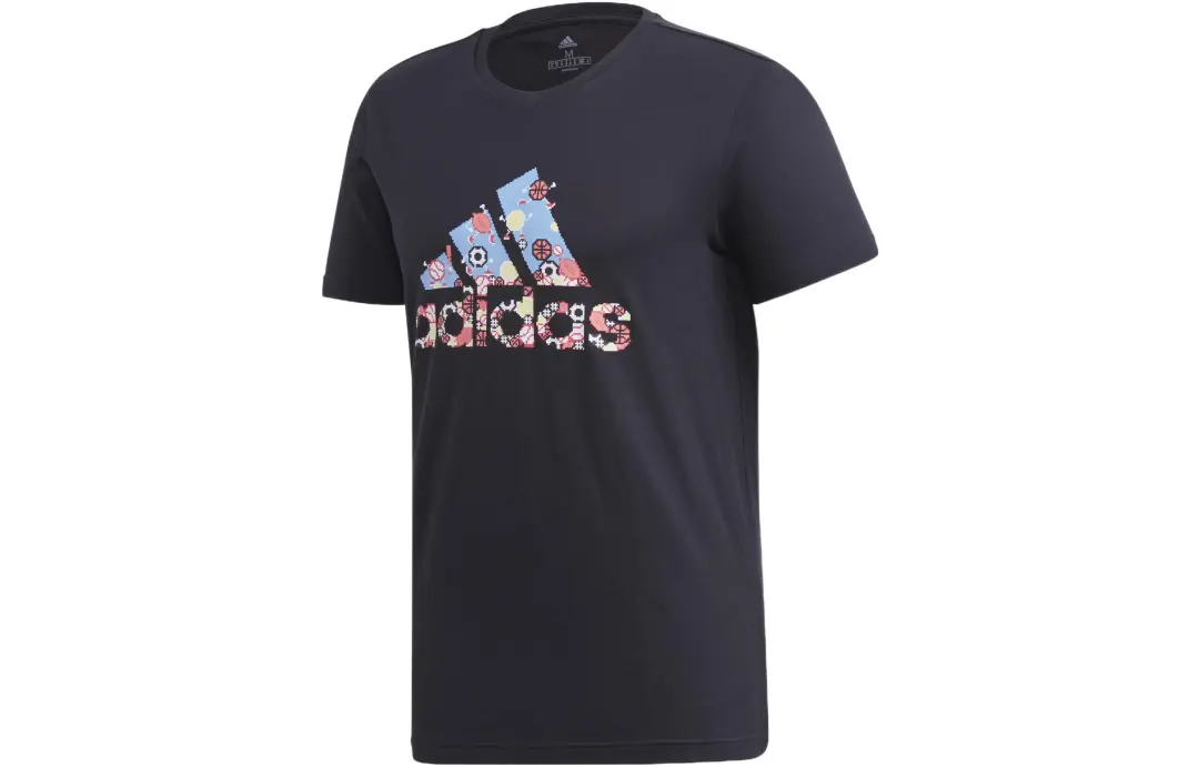 Adidas T Shirts Men's Black Crew Neck Moderate Straight Fit