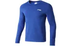 Li Ning Running Collection T Shirts Men's Blue Crew Neck Moderate Straight Fit