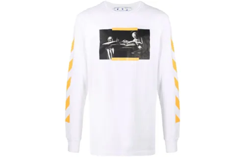 OFF WHITE Caravaggio Saint Jerome Writing Print Longsleeve T Shirt