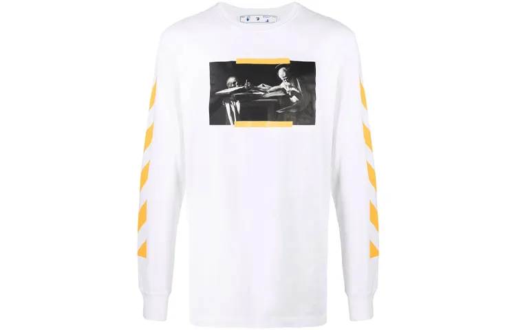 OFF WHITE Caravaggio Saint Jerome Writing Print Longsleeve T Shirt