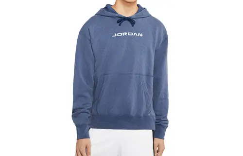 Jordan 13 Legacy Sweatshirts Men's Light Azure Blue Hooded Moderate Regular