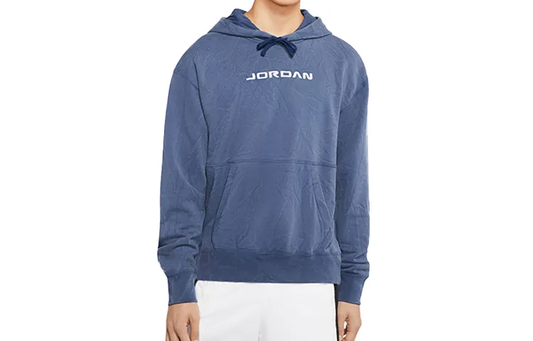 Jordan 13 Legacy Sweatshirts Men's Light Azure Blue Hooded Moderate Regular