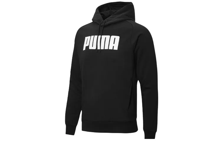 PUMA Sweatshirts Men's Black Hooded Moderate Regular