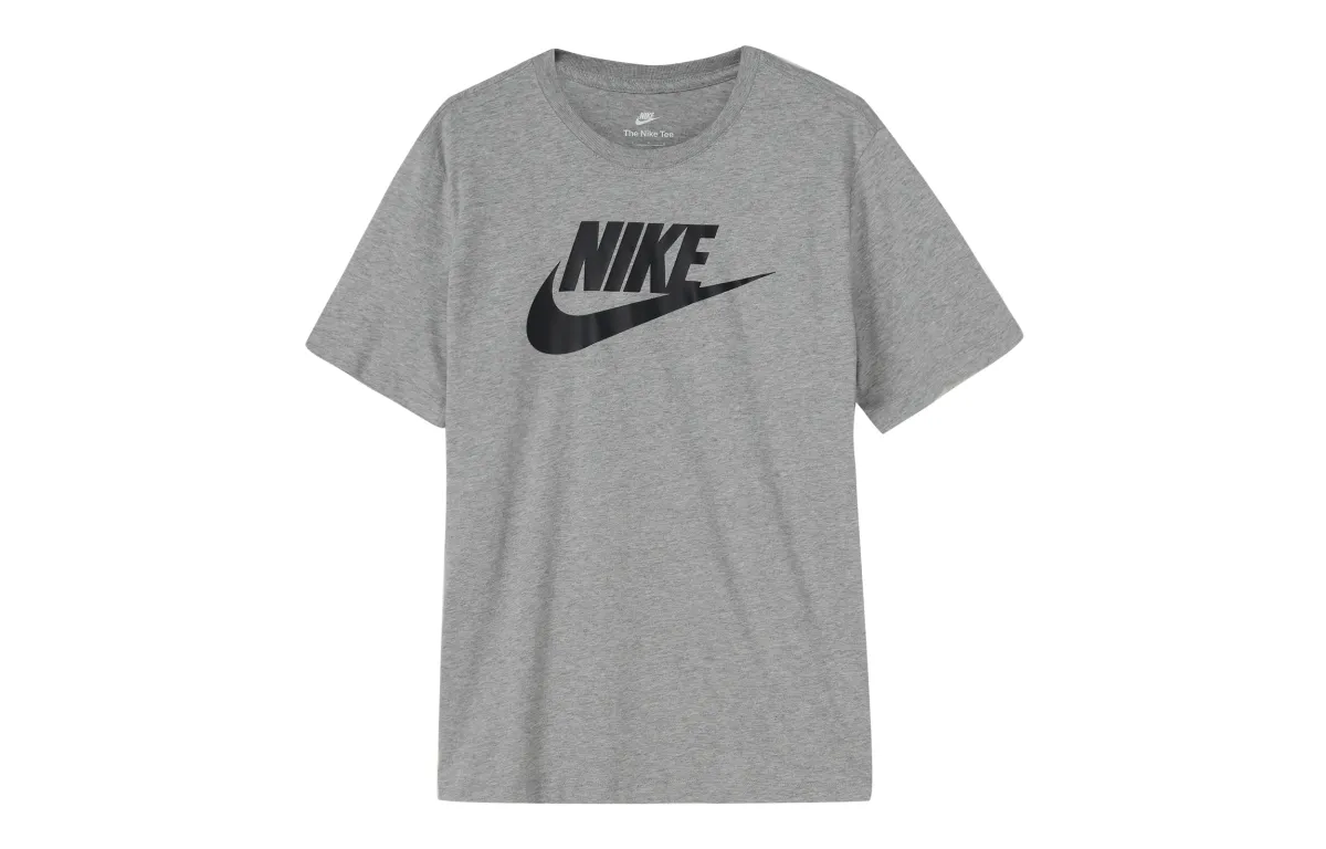 Nike T-Shirts Men's Gray Crew Neck Moderate Straight Fit