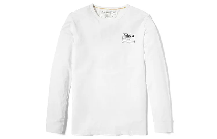 Timberland T-Shirts Men's White Crew Neck Moderate Straight Fit
