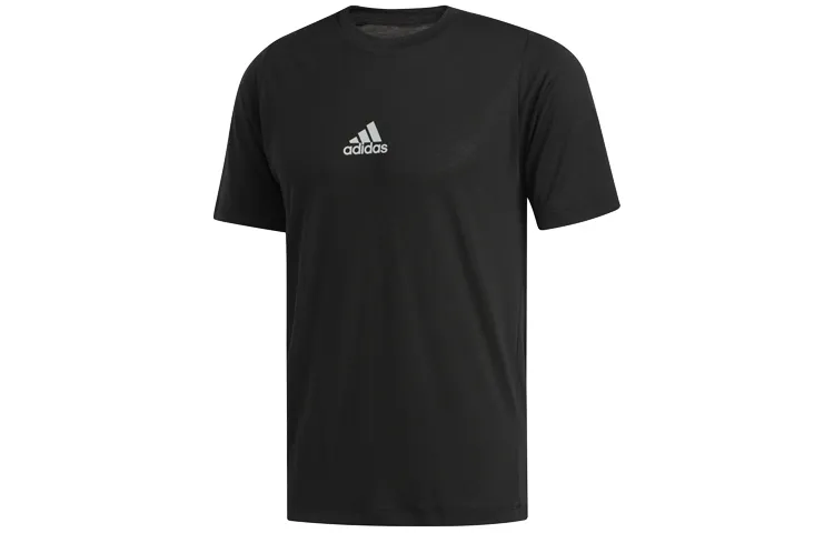 Adidas T-Shirts Men's Black Crew Neck Moderate Straight Fit