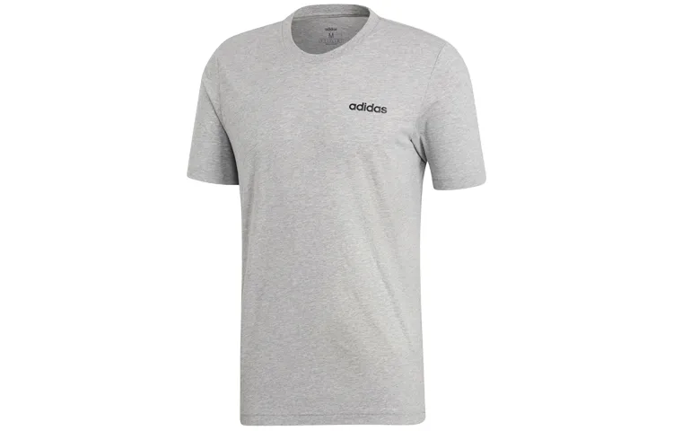 Adidas T-Shirts Men's Medium Heather Gray/Black Crew Neck Moderate Straight Fit