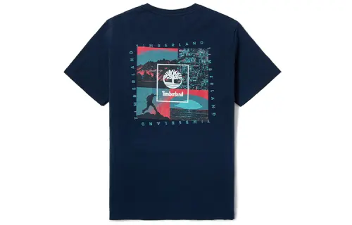 Timberland T Shirts Men's Dark Blue Crew Neck Moderate Straight Fit