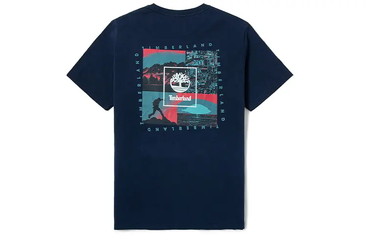Timberland T Shirts Men's Dark Blue Crew Neck Moderate Straight Fit