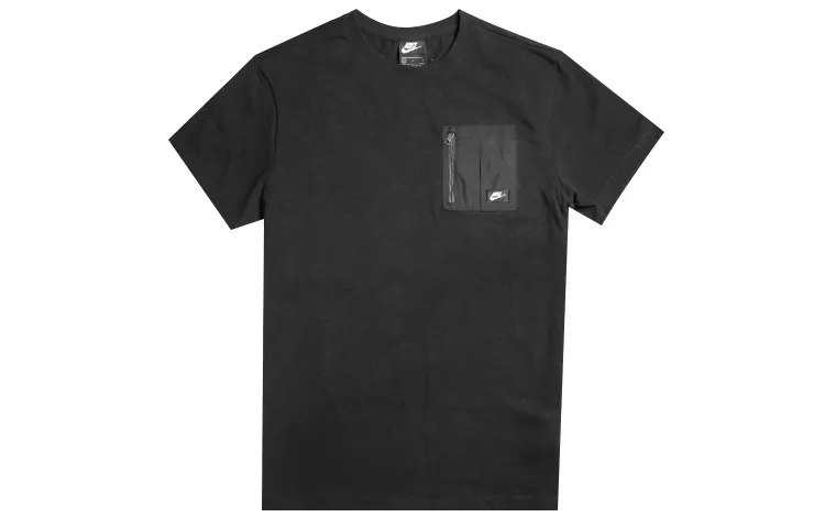 Nike T-Shirts Men's Black Crew Neck Moderate Straight Fit