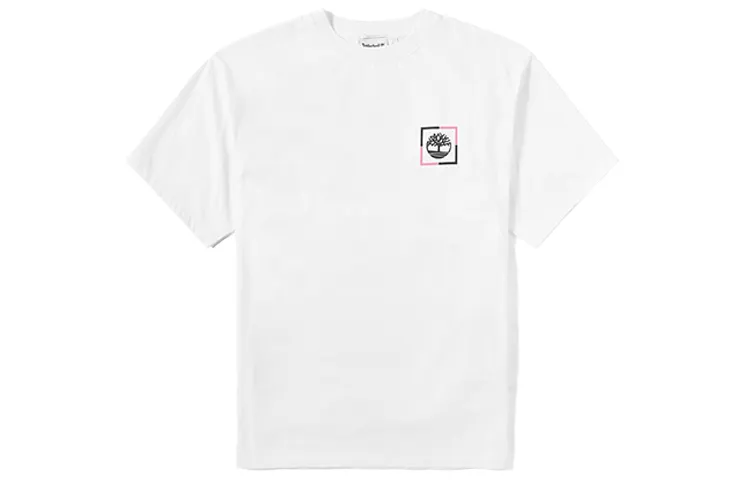 Timberland T Shirts Men's White Crew Neck Moderate Straight Fit