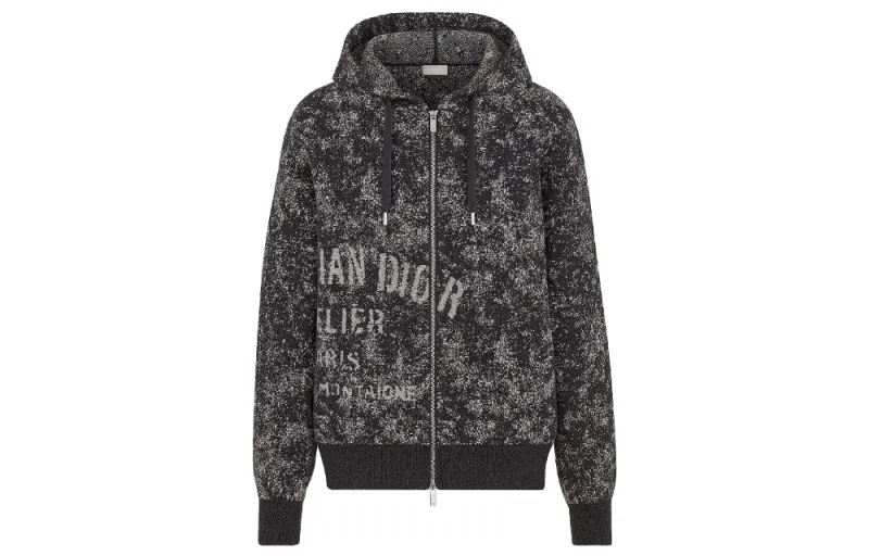 DIOR Quarterly New Products Sweatshirts Men's Gray Hooded Moderate Regular
