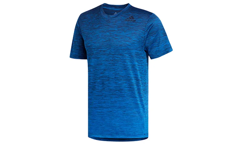 Adidas T-Shirts Men's Blue Crew Neck Moderate Straight Fit