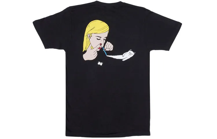 RIPNDIP T Shirts Unisex Black Crew Neck Moderate Straight Fit