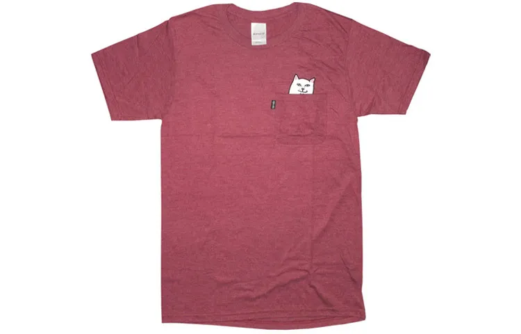 RIPNDIP Crew Neck Fitted Straight Fit Short Sleeved T Shirt Unisex Burgundy