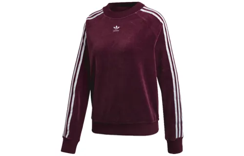 Adidas originals clover Trf raglan three stripes velvet sweatshirt women's purple