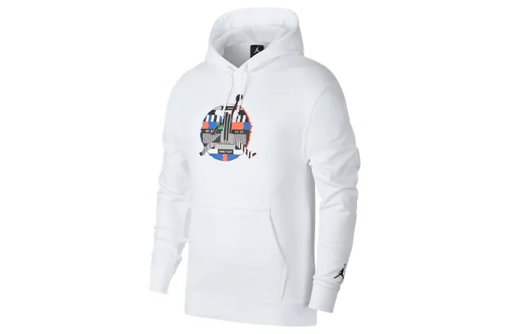 Jordan Sweatshirts Men's White Hooded Moderate Regular