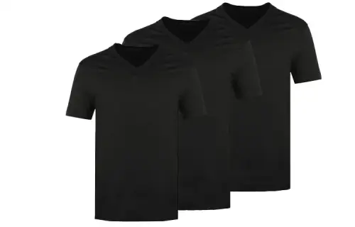 PRADA T Shirts Men's Black 3 Pack V Neck Moderate Straight Fit