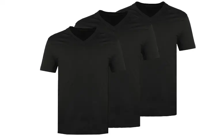 PRADA T Shirts Men's Black 3 Pack V Neck Moderate Straight Fit