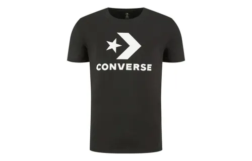 Converse T Shirts Men's Black Crew Neck Moderate Straight Fit