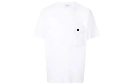 STONE ISLAND T Shirts Men's White Crew Neck Moderate Other