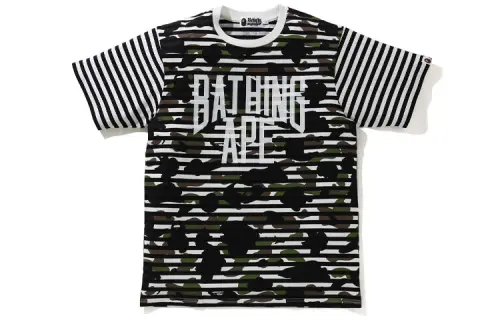 A BATHING APE T Shirts Men's White Crew Neck Moderate Straight Fit