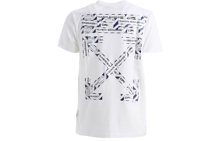 OFF WHITE Slim Fit Airport Tape Print T Shirt