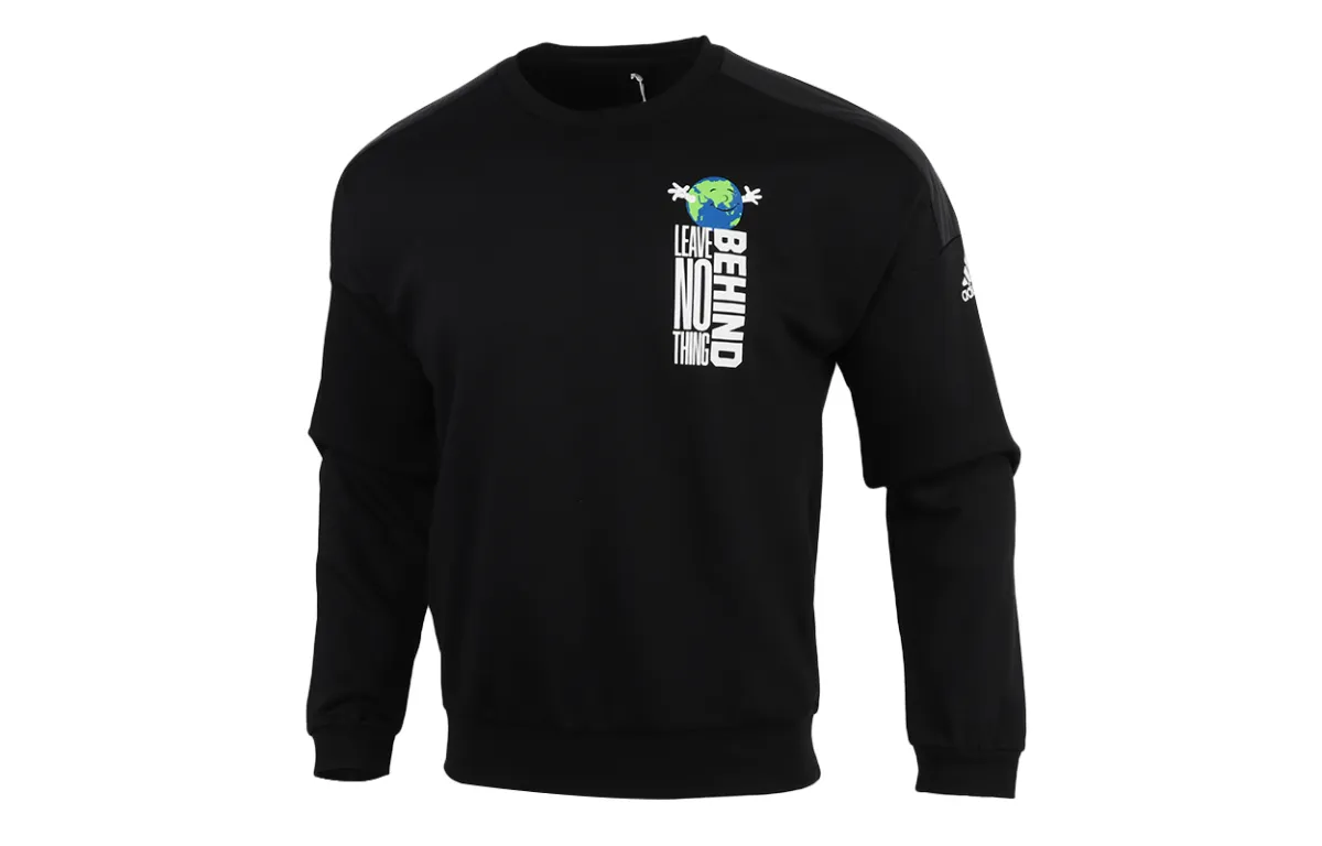 Adidas Sweatshirts Men's Black Crew Neck Moderate Regular