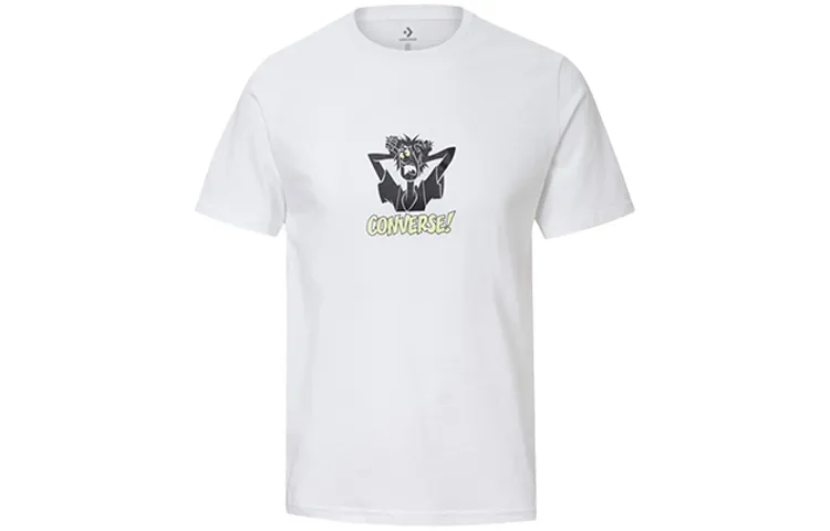 Converse T-Shirts Men's White Crew Neck Moderate Straight Fit