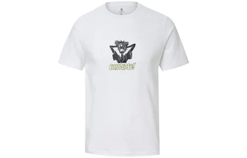 Converse T Shirts Men's White Crew Neck Moderate Straight Fit