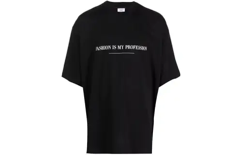 Vetements T Shirts Unisex Black Crew Neck Moderate