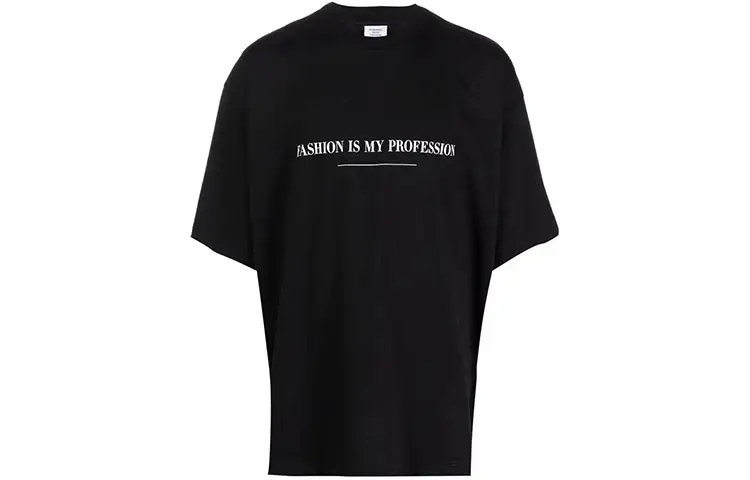 Vetements T Shirts Unisex Black Crew Neck Moderate