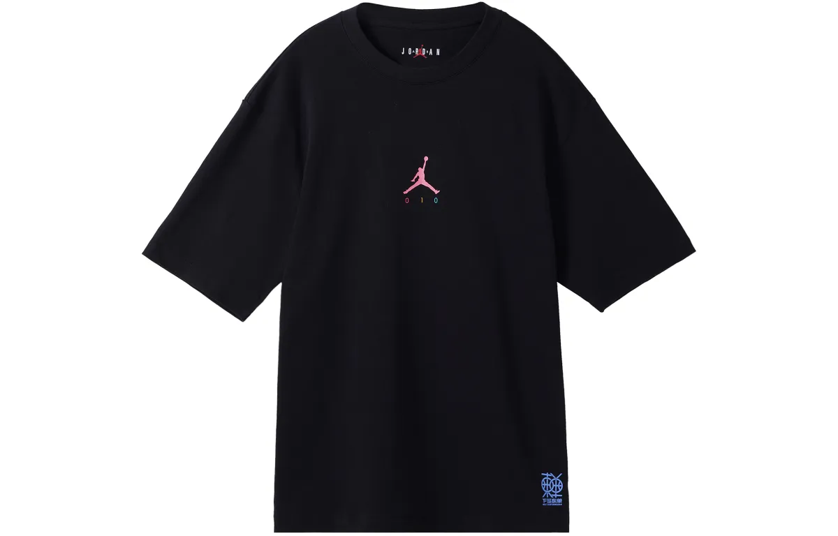 Jordan DONGDAN 1985 T-Shirts Men's Black Crew Neck Moderate Straight Fit