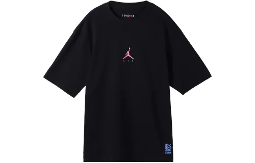 Jordan DONGDAN 1985 T Shirts Men's Black Crew Neck Moderate Straight Fit