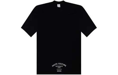Vetements T Shirts Men's Black Crew Neck Moderate Straight Fit