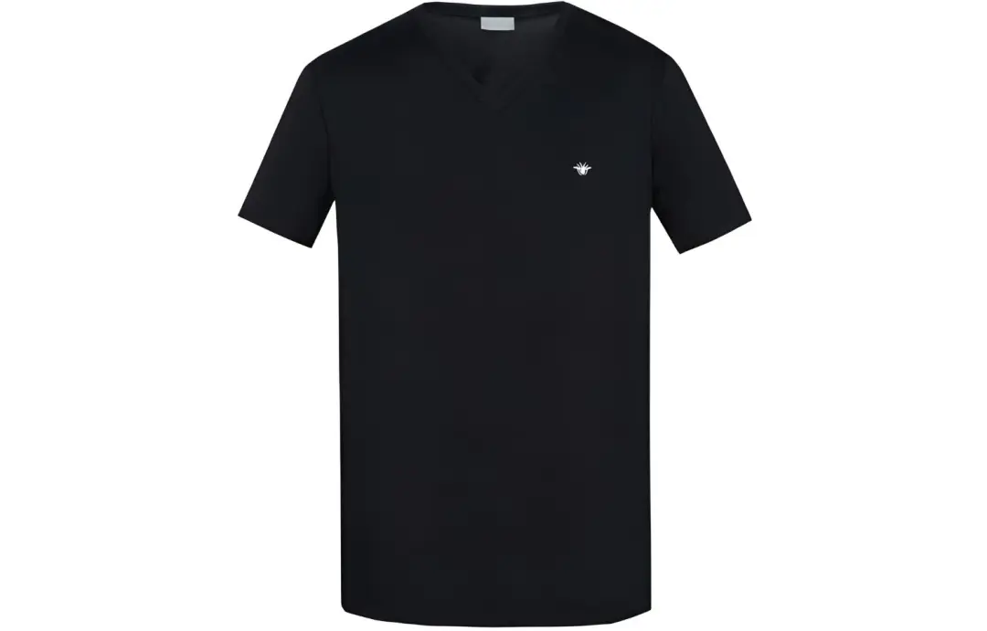 DIOR T Shirts Men's Black V Neck Moderate Straight Fit